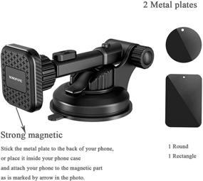img 3 attached to 📱 Магнитное автомобильное крепление для телефона: универсальное крепление на приборной панели и лобовом стекле, мощный вакуумный крюк и регулируемая рука