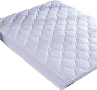 🛏️ premium puredown down alternative mattress pad topper: quilted design, 100% cotton, rhombic pattern, white queen size логотип