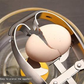 img 2 attached to 🥚 Effortlessly Crack Eggs with the Stainless Steel Egg Cracker - Automatic Egg Opening Tool, Eggshell Cutter, and Separator - Creative Kitchen Gadget (Silver)