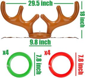 img 1 attached to 🦌 Надувные рога оленя - игра в метание кольцом 2 штуки: веселая праздничная игра для детей и семьи с 8 кольцами и 2 рогами - отличный выбор на Рождество, Хэллоуин и карнавал