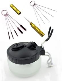 img 4 attached to 🧽 Essential 4-Piece Airbrush Spray Gun Cleaning Kit with Needle, Nozzle, Brush, and Glass Cleaning Pot Holder