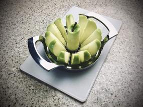 img 2 attached to 🍏 Effortless Apple Slicing & Cleaning - Extra Large 12-Slice Stainless Steel Apple Slicer Cutter with Citrus Peeler Tool