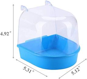 img 2 attached to 🦜 PINVNBY Parrot Bath Box: Bird Bathtub and Perches Set - Ideal for Small Birds Lovebirds Finches Canary - 5 PCS Random Color