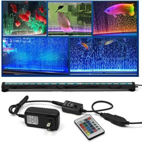 img 4 attached to Mulcolor RGB LED Fish Tank Light with Bubbler for 15-25 Gallon Aquariums (Air Pump Not Included) - Color Changing, 21inches/52cm