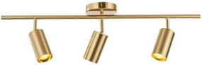 img 4 attached to 🔆 Gold Adjustable Track Lighting, Modern 3 Light Ceiling Spotlight with Brushed Brass Finish, Flush Mount Pendant Light Fixture for Kitchen, Living Room, and Utility Spaces