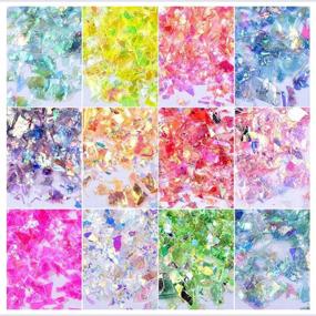 img 2 attached to 💅 Colorful Nail Sequins Chunky Glitters Irregular Iridescent Flakes Confetti for Nail Art Decoration DIY Design - Set of 12 Colors