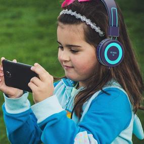 img 3 attached to 🎧 NIVAVA K8 Kids Headphones: Lightweight Stereo On-Ear Headset for Children, Teens - Wired, Foldable Design - Ideal for Cellphones, Computers, MP3/4, Kindle - Perfect for Airplane Travel, School (Navy/Teal)