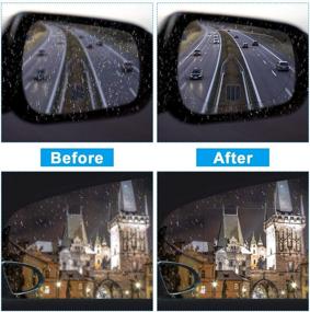 img 2 attached to 🚗 16 Pieces Car Rearview Mirror Film: Anti-Fog, Glare, Rain, Waterproof, and Frameless Convex Rear View Mirror for Cars SUV Trucks BUS