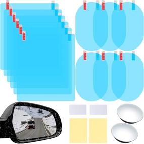img 4 attached to 🚗 16 Pieces Car Rearview Mirror Film: Anti-Fog, Glare, Rain, Waterproof, and Frameless Convex Rear View Mirror for Cars SUV Trucks BUS