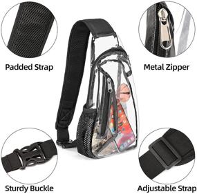 img 1 attached to Backpack Approved Transparent Crossbody Adjustable