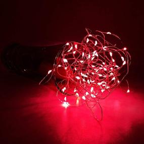 img 1 attached to PheiLa 10 Pack Wine Bottle Lights: Waterproof Red Christmas Fairy Lights for Valentine's Gift 🍷 Decoration - Battery Operated, Cork Shape with Silver Wire - Ideal for Parties, Weddings, Bars, Jars