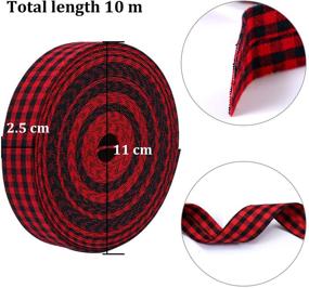 img 3 attached to 🎀 URATOT Christmas Wrapping Ribbon Bows - Red and Black Plaid Burlap Ribbon for Crafts Decoration, Floral Bows Craft - 394 Inch