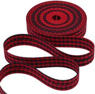 🎀 uratot christmas wrapping ribbon bows - red and black plaid burlap ribbon for crafts decoration, floral bows craft - 394 inch logo