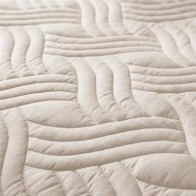 img 2 attached to 🐋 King Size Whale Flotilla Quilt Set - Soft Lightweight Bedspread Coverlet in Bone, Wave Pattern Design - All Seasons Bed Cover (Includes 1 Quilt, 2 Shams)