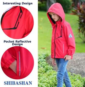 img 1 attached to 🌧️ Waterproof Windbreaker Rain Coats for Kids - SHIBASHAN Boys Girls, Lightweight & Windproof Outdoor Raincoat Jackets for Children