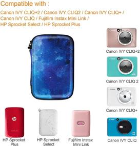 img 3 attached to 🌟 Fintie Protective Case for Fujifilm Instax Mini Link, HP Sprocket Plus, Canon Ivy Mini Photo Printer, Canon Ivy CLIQ/CLIQ+/CLIQ2/CLIQ+2 Instant Camera Printer - Hard Shockproof Carry Bag in Starry Sky Design