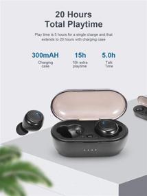 img 1 attached to 🎧 Премиум звук беспроводных наушников TWS с зарядным кейсом - AMBW Bluetooth 5.0 настоящие беспроводные наушники: 20 часов воспроизведения, влагозащита IPX5, глубокие басы, встроенный микрофон, идеально подходят для спорта - Черный