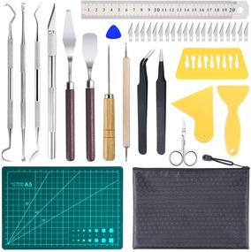 img 4 attached to ⚙️ 38-Piece Precision Craft Tools Set for Vinyl Weeding, Silhouettes, Cameos, DIY Art Cutting, Hobby, Scrapbook, Lettering: Splicing & Dried Flower Making Tool Set