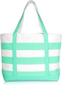 img 1 attached to 👜 DALIX Premium Striped Cotton Canvas Handbags & Wallets for Women in Totes