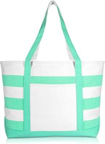 img 3 attached to 👜 DALIX Premium Striped Cotton Canvas Handbags & Wallets for Women in Totes