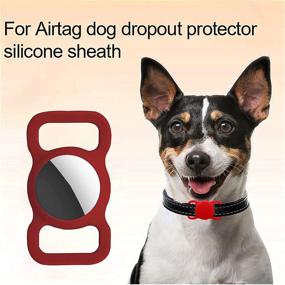 img 2 attached to 🐶 4-Pack Dog Collar Compatible Holder for AirTag Air Tag - Black, Mint Green, Pink & Wine Red