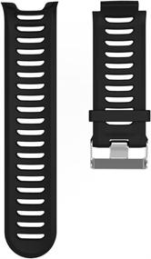 img 2 attached to 📦 QGHXO Garmin Forerunner 910XT Replacement Band - Soft Silicone Watch Strap, Fits 6.0"-8.1" Wrist