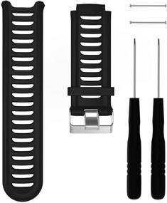 img 4 attached to 📦 QGHXO Garmin Forerunner 910XT Replacement Band - Soft Silicone Watch Strap, Fits 6.0"-8.1" Wrist