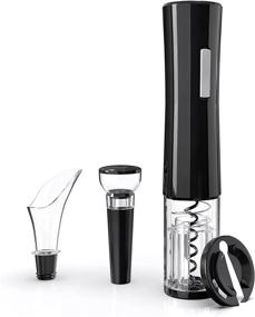 img 4 attached to 🍷 TOPKITCH Wine Opener Set - Electric Corkscrew Bottle Opener with Foil Cutter, Vacuum Pump Stopper, Aerator Pourer - Battery-Powered Automatic Wine Accessories for Home Kitchen - Perfect Gift for Wine Lovers