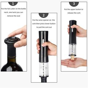 img 1 attached to 🍷 TOPKITCH Wine Opener Set - Electric Corkscrew Bottle Opener with Foil Cutter, Vacuum Pump Stopper, Aerator Pourer - Battery-Powered Automatic Wine Accessories for Home Kitchen - Perfect Gift for Wine Lovers