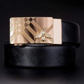 img 2 attached to 🎩 Effortless Elegance: Automatic Classic Brushed Adjustable Business Men's Belt Accessories