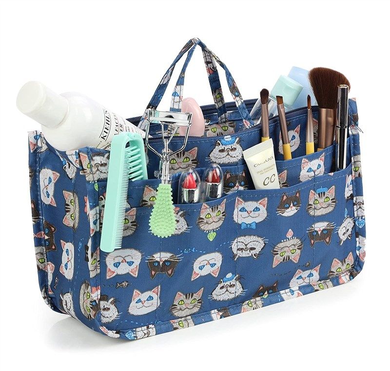 cosmetic printing pockets expandable organizer 로고