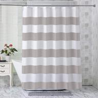 🚿 amazerbath fabric shower curtain liner: 85 gsm washable polyester cloth with grey stripe, waterproof bathroom shower curtains - hotel quality, 70x72 inches gray shower liners with 2 magnets logo