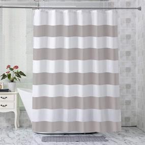 img 4 attached to 🚿 AmazerBath Fabric Shower Curtain Liner: 85 GSM Washable Polyester Cloth with Grey Stripe, Waterproof Bathroom Shower Curtains - Hotel Quality, 70x72 Inches Gray Shower Liners with 2 Magnets