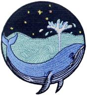 🐋 whale in the sea emblem: stunning embroidered applique for iron on or sew on logo