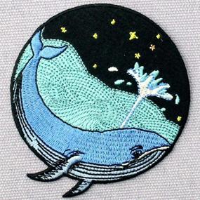 img 1 attached to 🐋 Whale in The Sea Emblem: Stunning Embroidered Applique for Iron On or Sew On