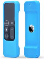 📱 tokerse silicone case for apple tv 4k 4th 5th generation siri remote - anti-slip shockproof soft cover - blue logo