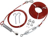 🐾 xmsound heavy duty dog cable kit - 100 ft tie out cable with 10 ft runner for dogs up to 125 lbs (with turn-buckle) - quality dog restraint solution! logo