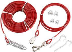 img 2 attached to 🐾 XMsound Heavy Duty Dog Cable Kit - 100 ft Tie Out Cable with 10 ft Runner for Dogs up to 125 lbs (with Turn-Buckle) - Quality Dog Restraint Solution!