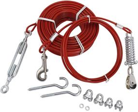 img 3 attached to 🐾 XMsound Heavy Duty Dog Cable Kit - 100 ft Tie Out Cable with 10 ft Runner for Dogs up to 125 lbs (with Turn-Buckle) - Quality Dog Restraint Solution!