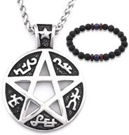 gungneer stainless pentacle pentagram necklace boys' jewelry logo