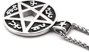 img 2 attached to GUNGNEER Stainless Pentacle Pentagram Necklace Boys' Jewelry