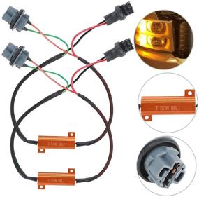 img 2 attached to 🔌 Aramox Resistor Connector for LED Turn Signal Lights - 7440 T20 50W8RJ Hyper Flash Fix, Error Free Wiring Adapters