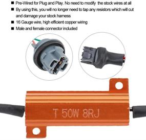 img 1 attached to 🔌 Aramox Resistor Connector for LED Turn Signal Lights - 7440 T20 50W8RJ Hyper Flash Fix, Error Free Wiring Adapters