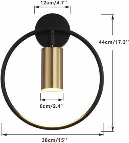 img 3 attached to KCO Lighting Modern Wall Sconces 1-Light Wall Mounted Light Mid Century Wall Decor Lighting Lamp Circular Bedroom Light Fixture (Gold