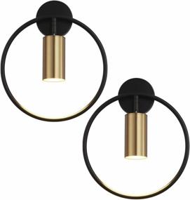 img 4 attached to KCO Lighting Modern Wall Sconces 1-Light Wall Mounted Light Mid Century Wall Decor Lighting Lamp Circular Bedroom Light Fixture (Gold