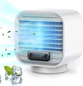 img 4 attached to 🌬️ Portable Rechargeable Air Cooler and Humidifier: Cordless Mini AC Fan for Car, Room, Office - 3 Speeds