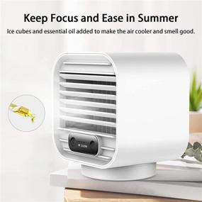 img 1 attached to 🌬️ Portable Rechargeable Air Cooler and Humidifier: Cordless Mini AC Fan for Car, Room, Office - 3 Speeds