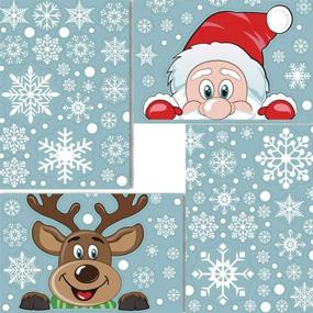 img 1 attached to 🎅 VEYLIN Christmas Window Clings: 6 Sheets, 300 Pcs - Snowflake Reindeer Santa Claus Window Stickers for Festive Window Decoration