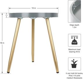 img 3 attached to 🪑 Small Spaces Mid Century Round Side Table - Accent Wood Table for Living Room, Bedroom, Office - Bedside Nightstand Coffee Table End Table - 18" H x 15" D