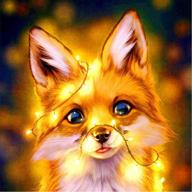 🎨 5d animal diamond painting kits for adults and kids - complete with tools and accessories, gold baby fox artwork for diy arts and crafts home decor - perfect gift for family and self use logo